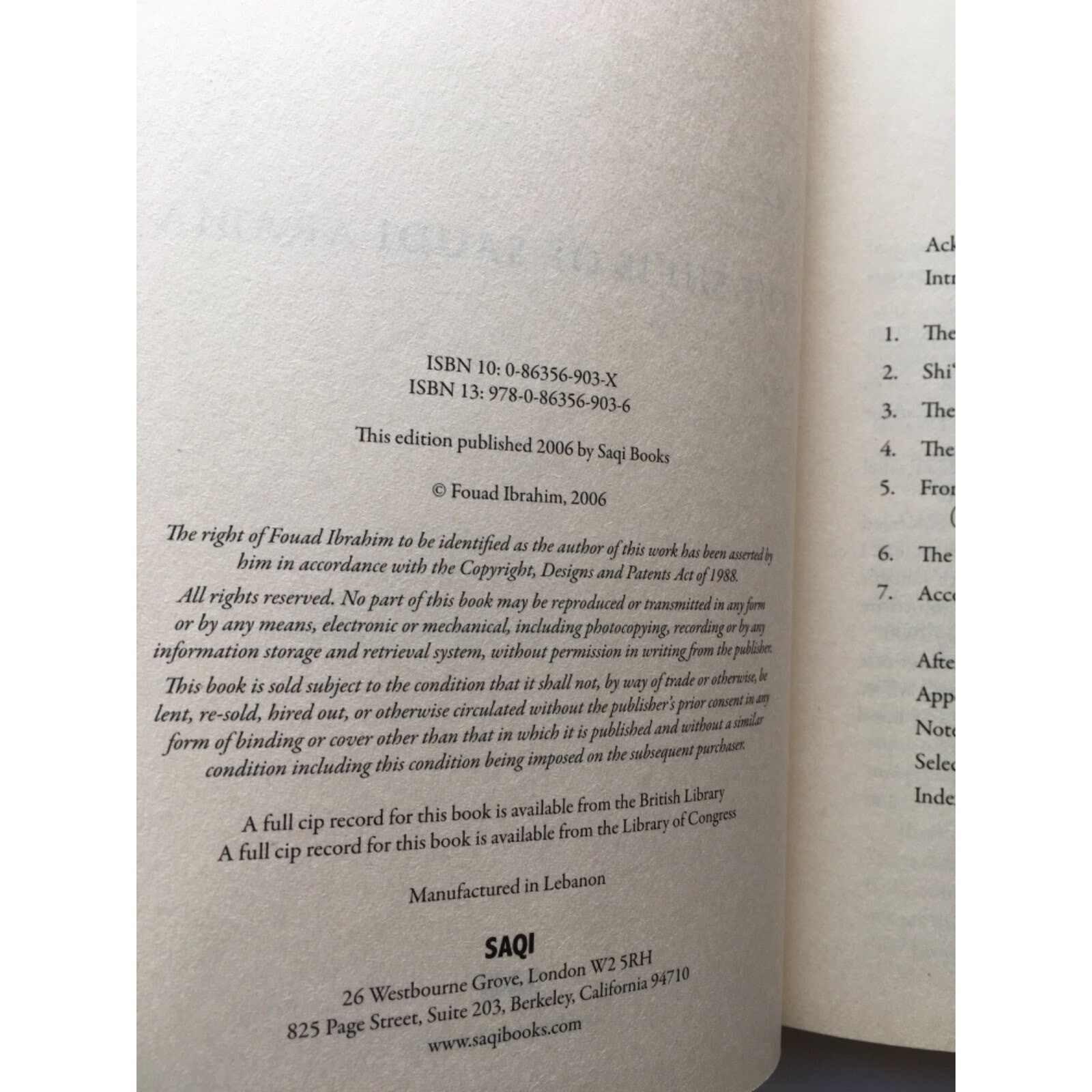 The Shi’is of Saudi Arabia by Fouad Ibrahim 2006 Hardcover Book