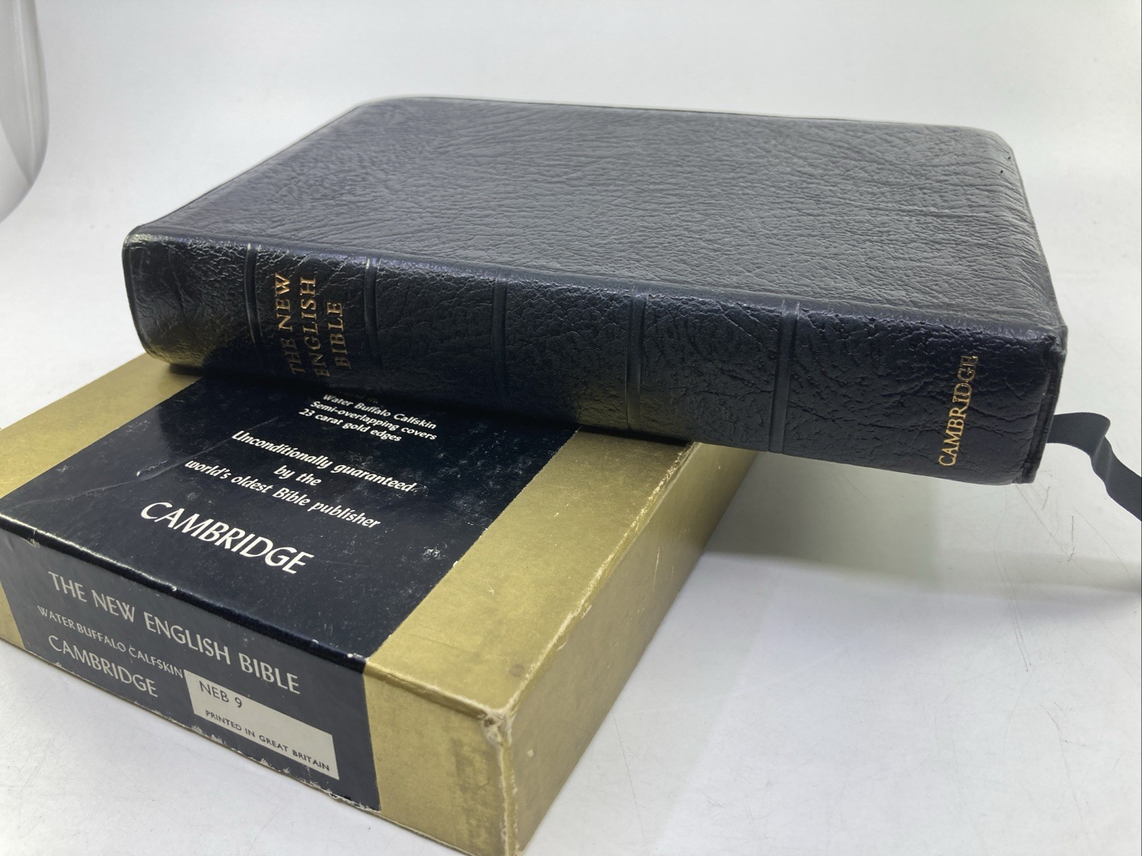 Oxford Cambridge New English Bible NEB 9 Genuine Calfskin Leather 1971 in Box