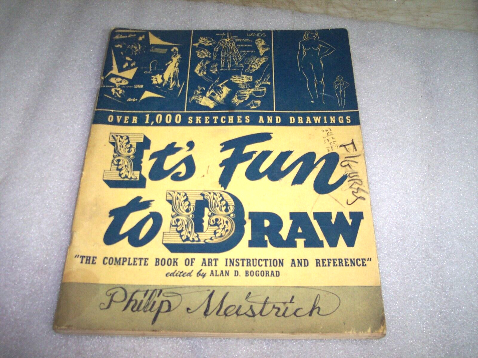 Vintage It’s Fun To Draw – 1943 – Softcover Philip Meistrich 127 Pages.