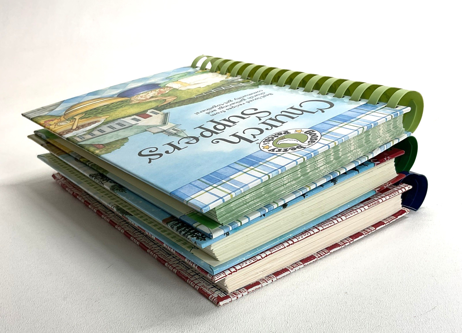 Gooseberry Patch Spiral Cookbooks LOT (3) Church Suppers Christmas Hometown