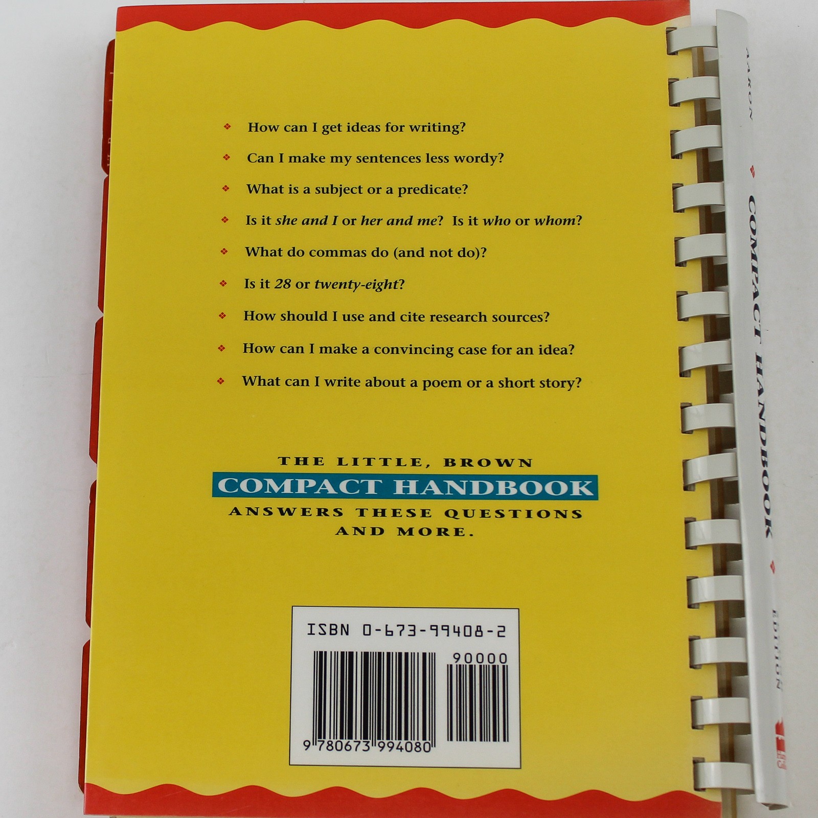 The Little Brown Compact Handbook by Jane E. Aaron 1995 Paperback
