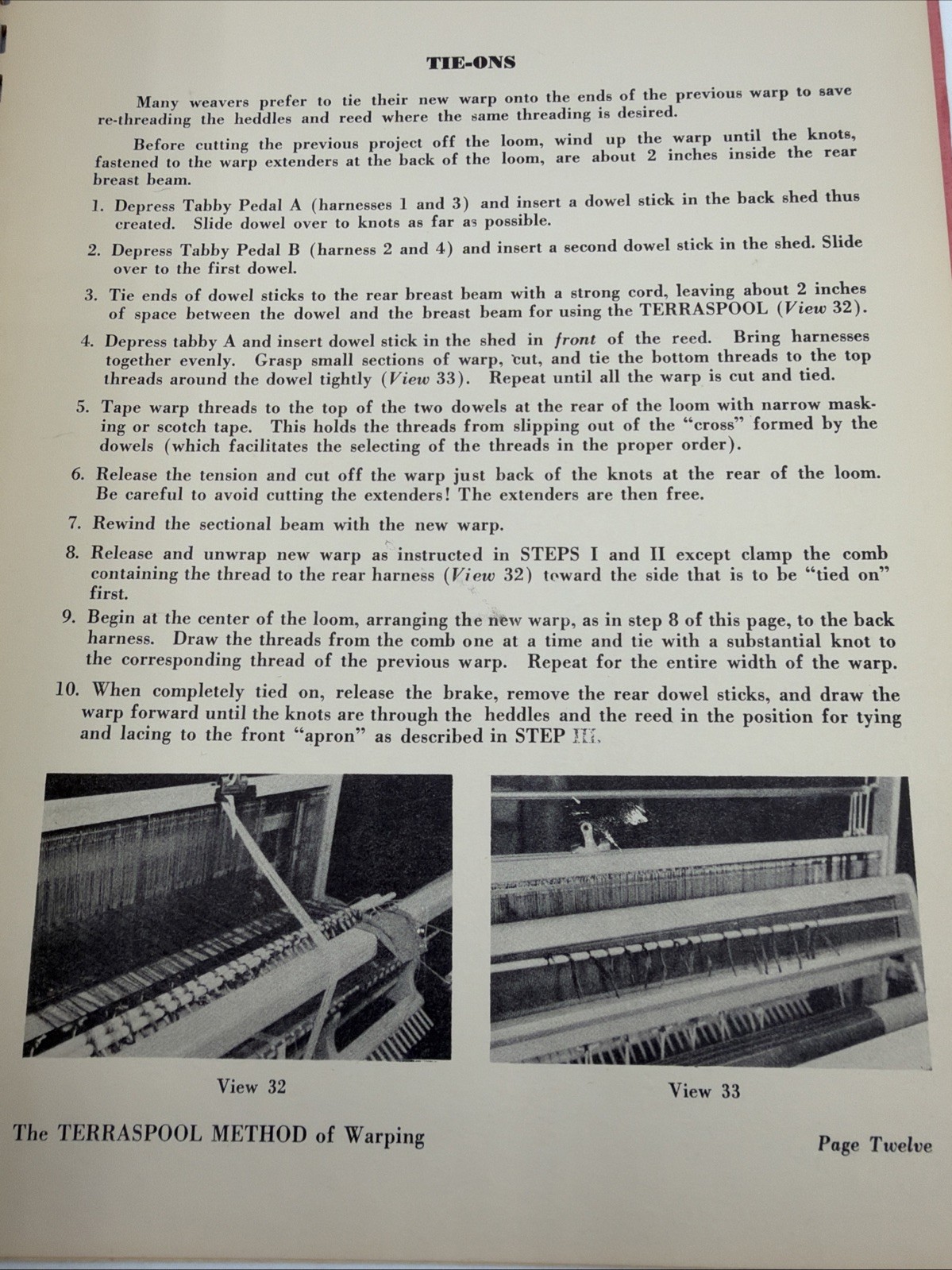 The Terraspool Method Of Warping Dorothy And Curtis Payton 1950 Quilt 16 Pages