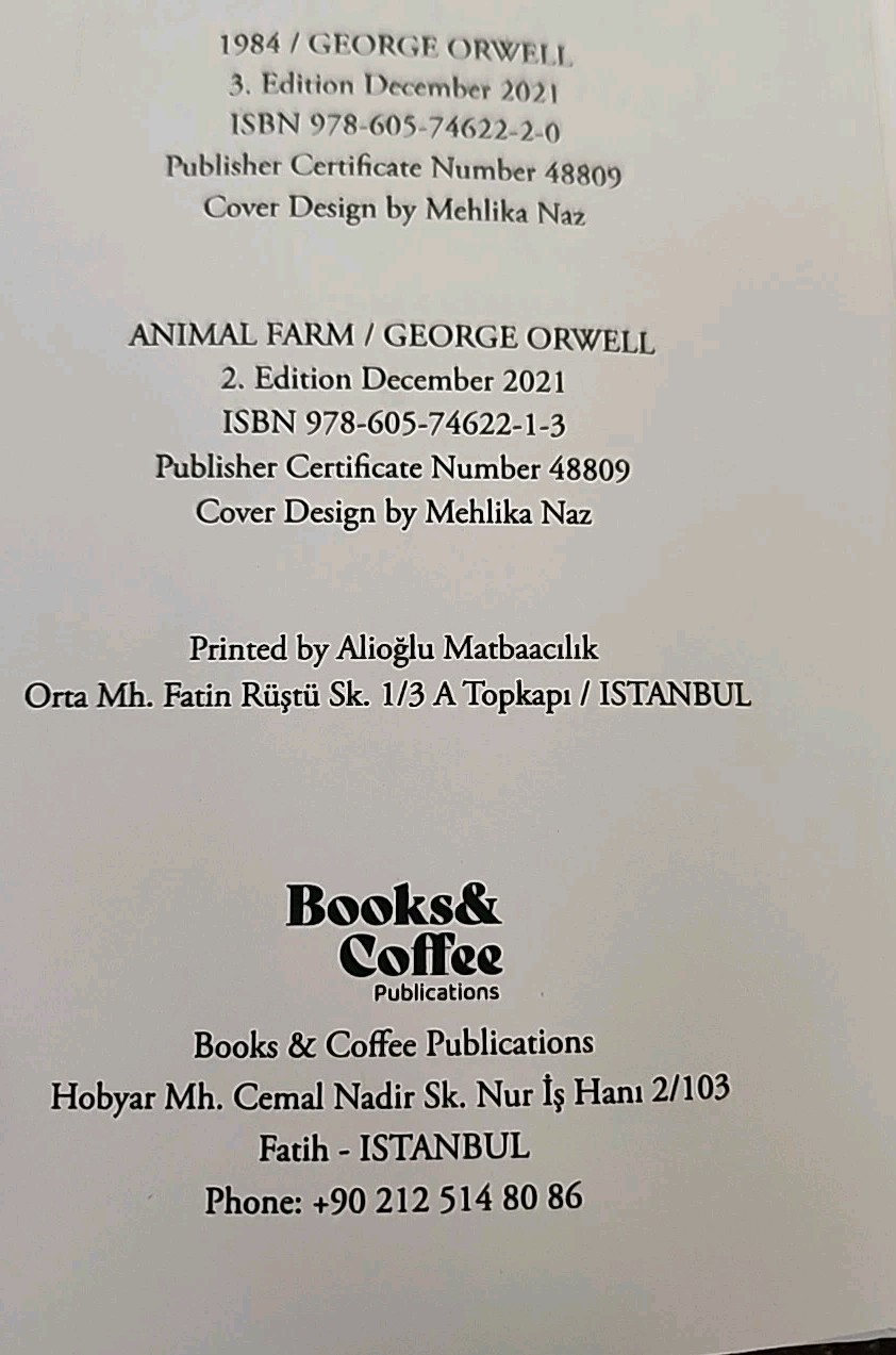 1984 & Animal Farm (2In1) by George Orwell Book