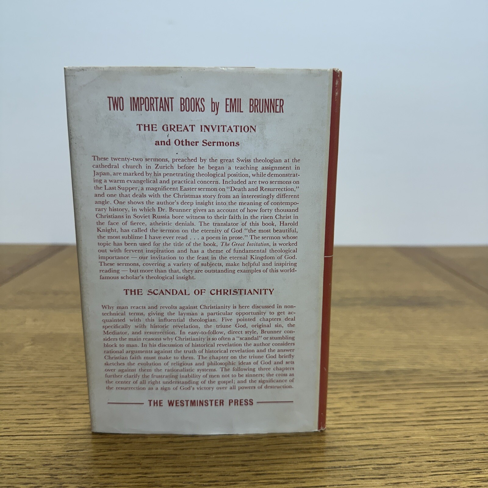 Faith, Hope, and Love Emil Brunner Westminster Press 1956 Hardcover Dust Jacket