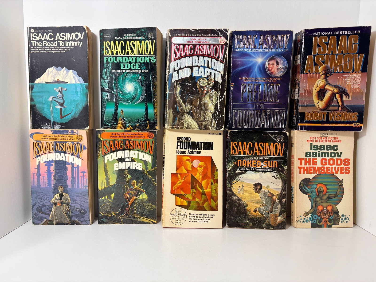 Lot of 10 ISAAC ASIMOV Science Fiction Paperbacks Misc. Vintage 1951-1990