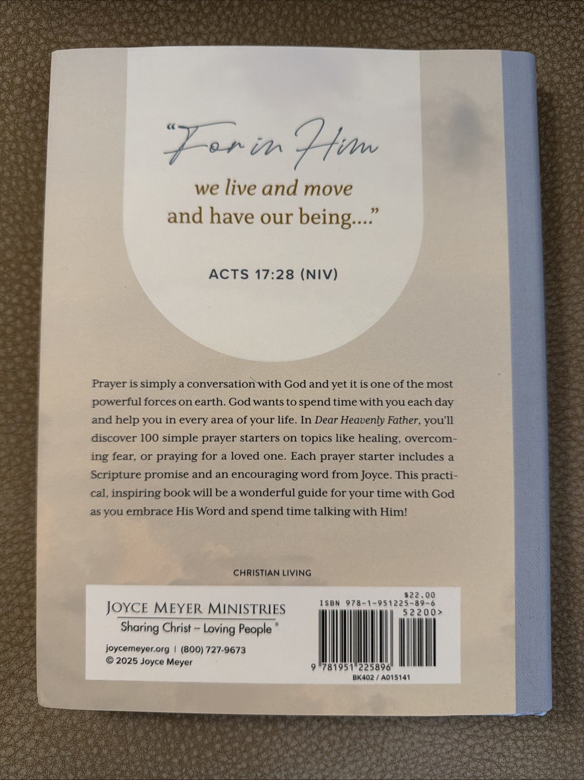 Dear Heavenly Father: 100 Simple Prayer Starters by Joyce Meyer HC/DJ, Brand NEW