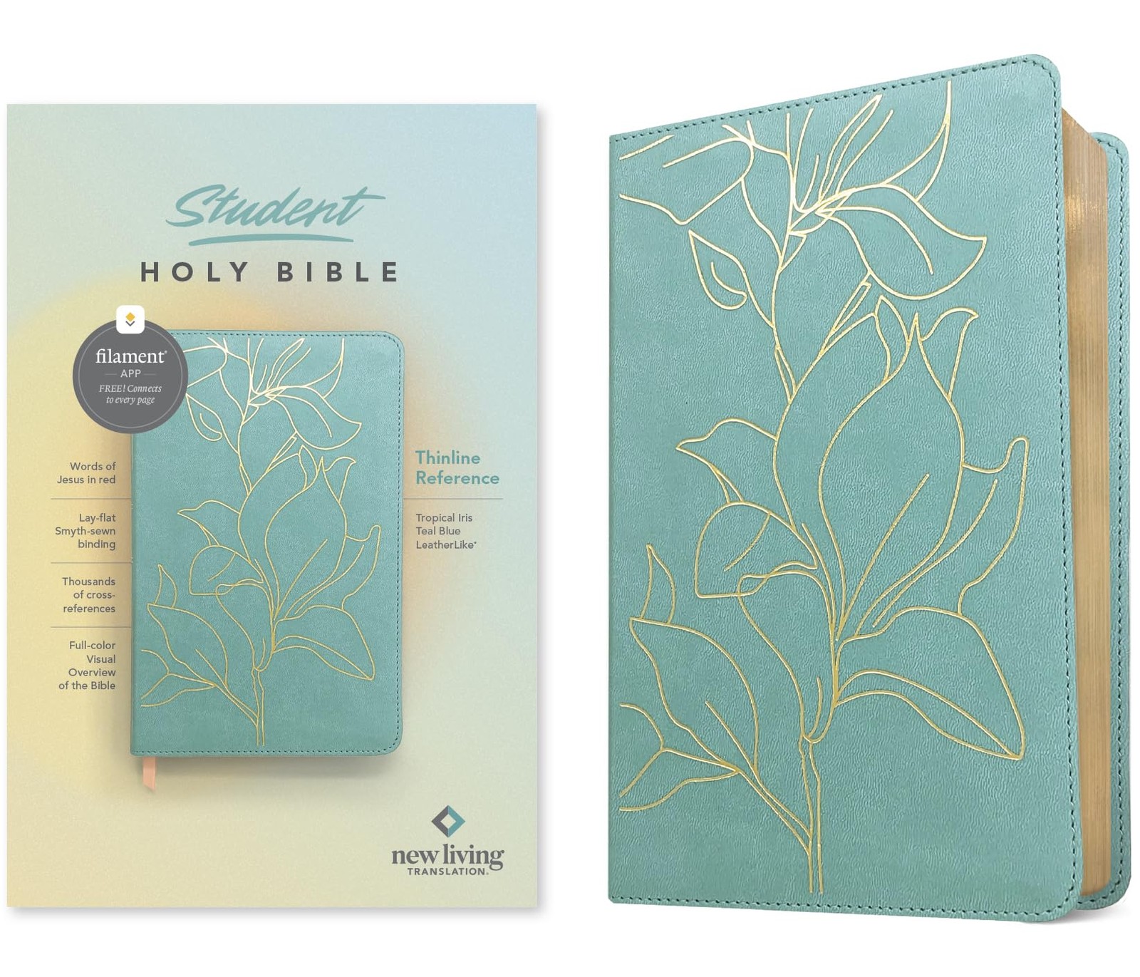 NLT Student Bible, Thinline Reference, Filament Enabled (LeatherLike, Tropic…