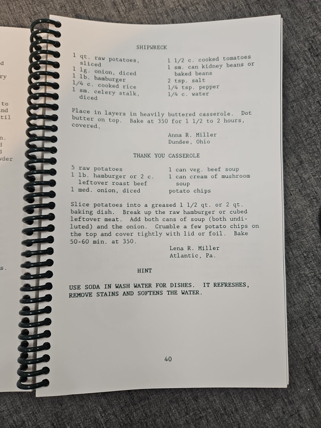 An Amish Potpourri Cookbook by Adrienne F. Lund Spiral Bound & Cookie Recipes