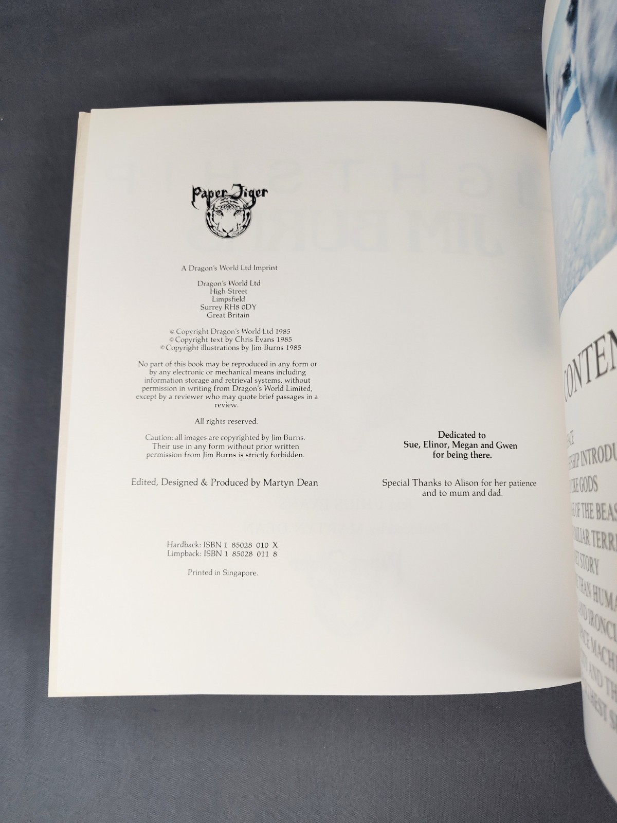 1985 Lightship Jim Burns Art Book First Edition Paper Tiger Limpback
