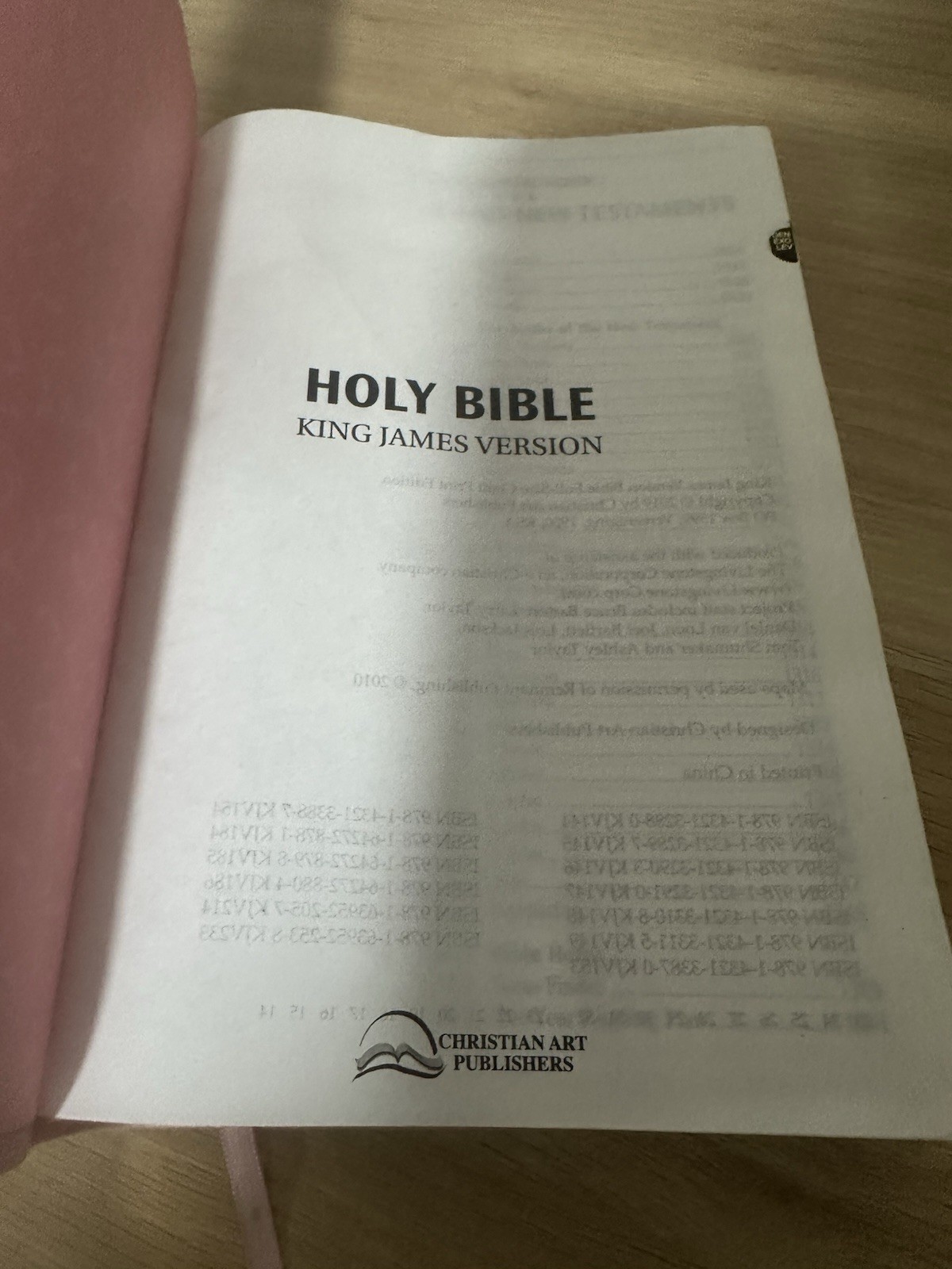 Pink Imitation Leather King James Bible Giant Print Thumb Tabs