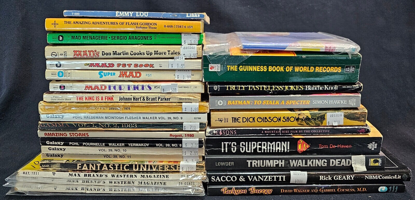 Used Paperback Books LOT of 29 – Misc Fiction Sci-Fi, Humor, MAD