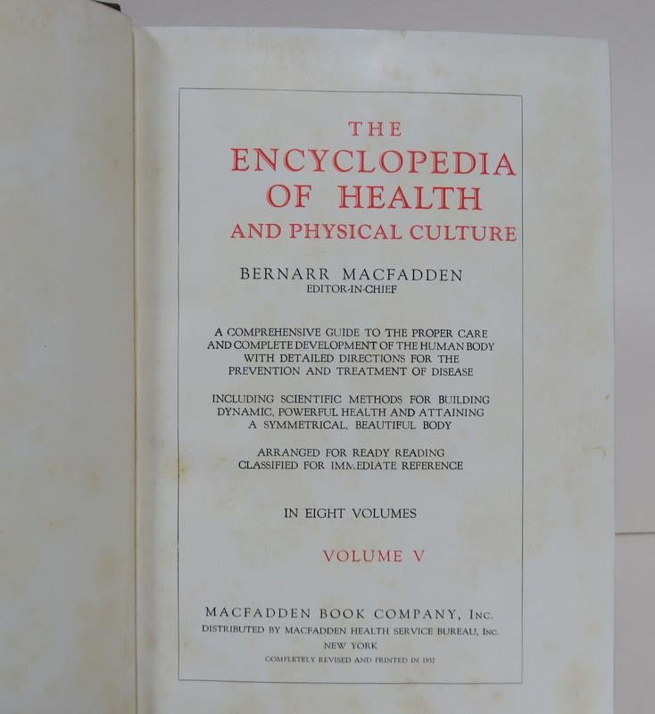 Encyclopedia Of Health & Physical Culture HC Macfadden 1937 -U CHOOSE THE VOLUME