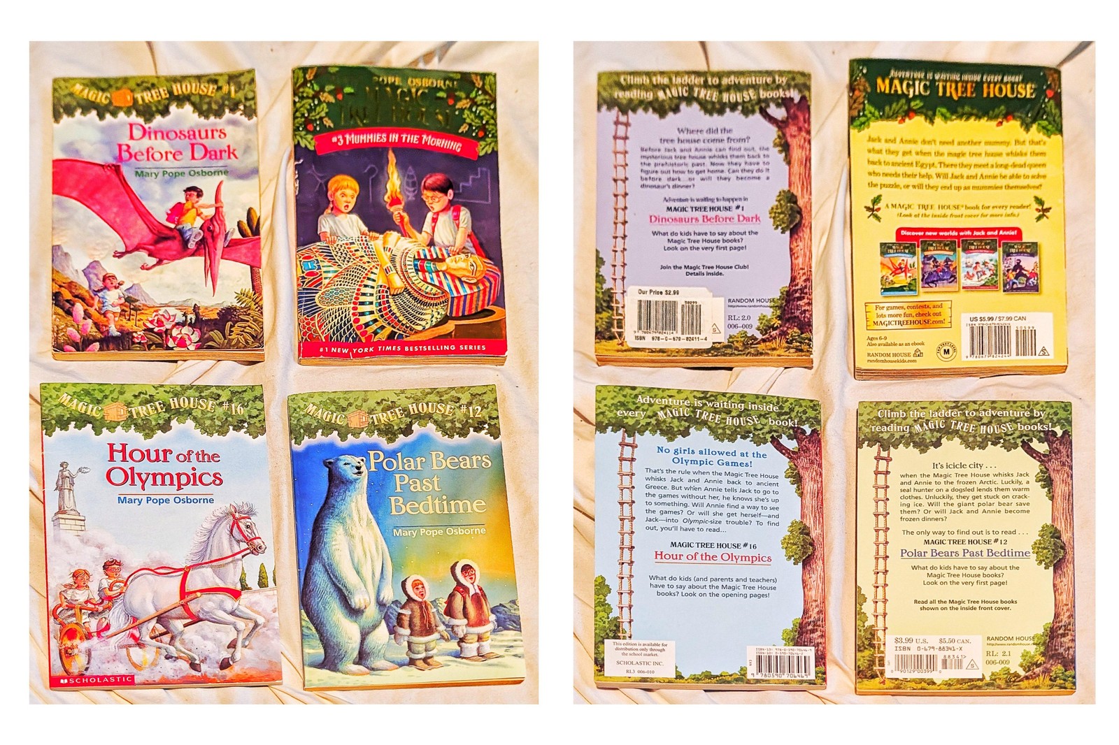 Magic Tree House Mary Pope Osborne Lot 4 Books Dinosaurs Mummies Polar Bears PB