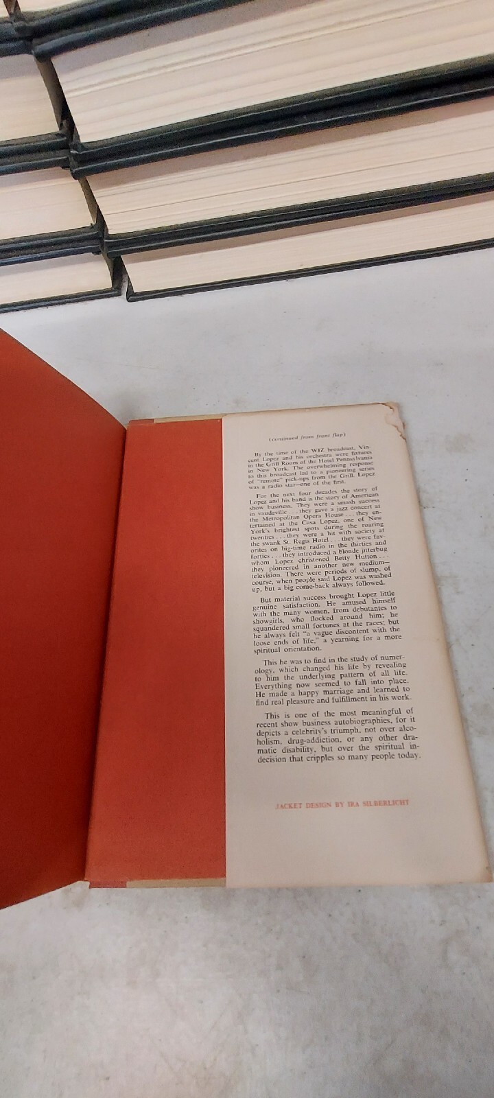 Lopez Speaking, Inscribed by Vincent Lopez To Judge Maurice Wahl 1st Ed. 1960
