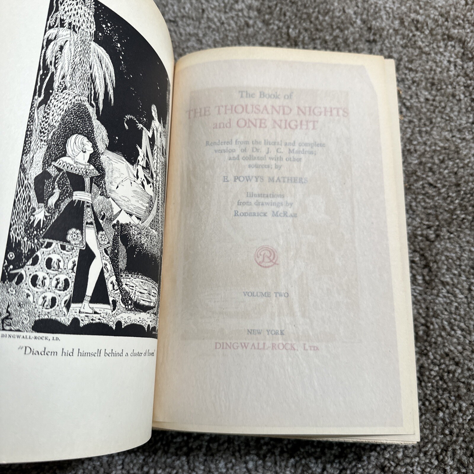 Book of Thousand Nights and One Night 3/8 Vols. 2 3 6 Set E. Powys Mathers 1930