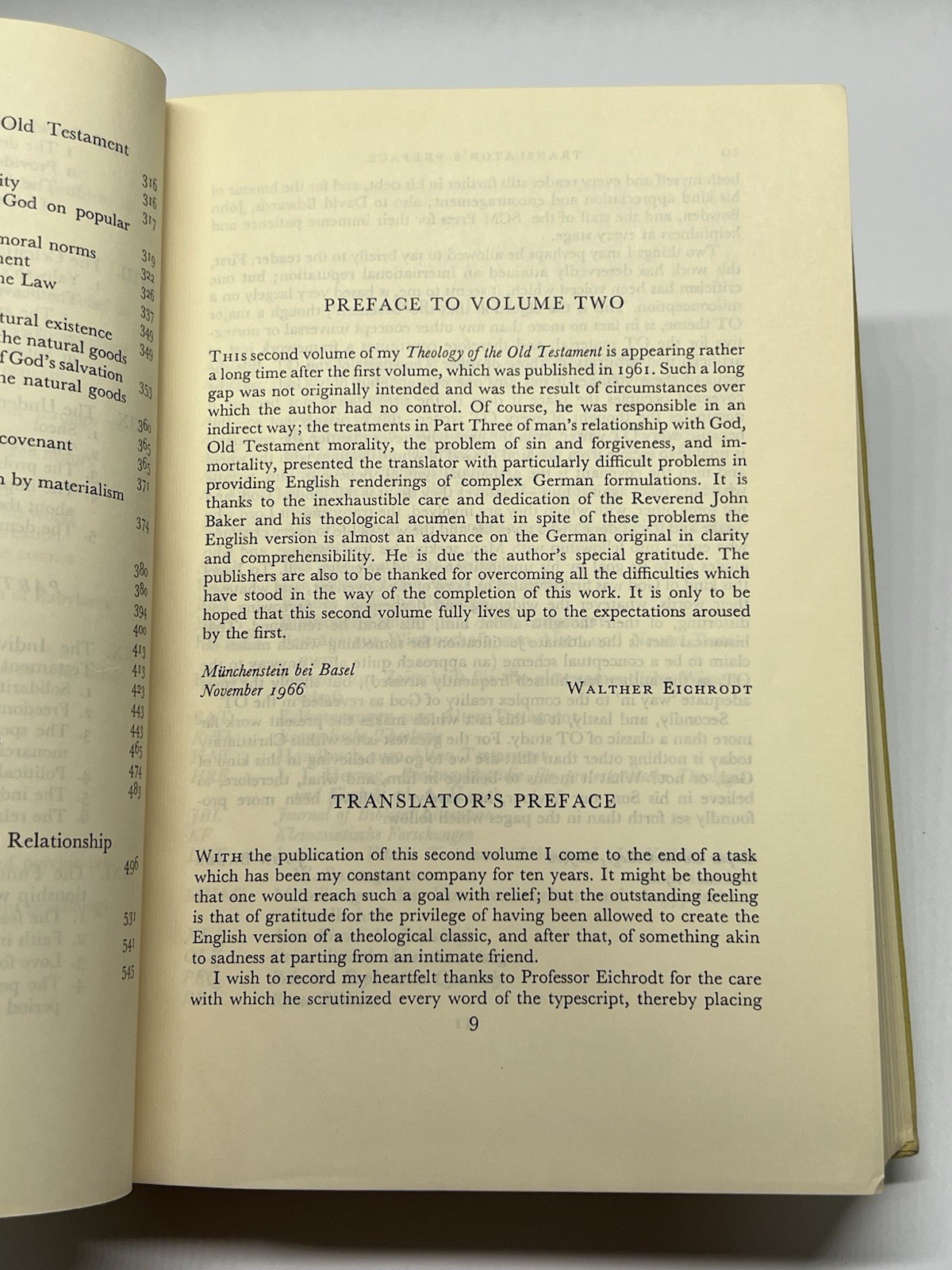 Theology of the Old Testament Volume 1 & 2 Eichrodt Westminster Press 1960’s