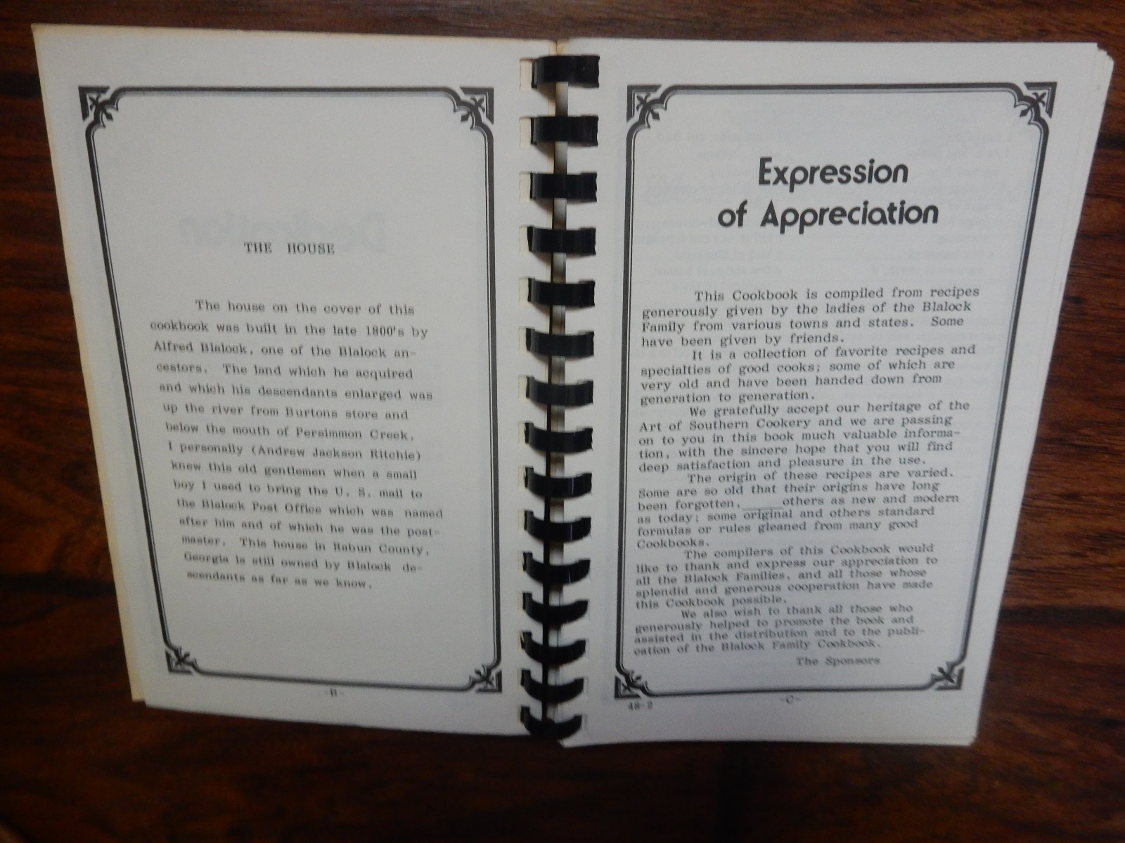 Cherished Recipes Cookbook Blalock Family Cookbook Rabun County, Georgia 1989