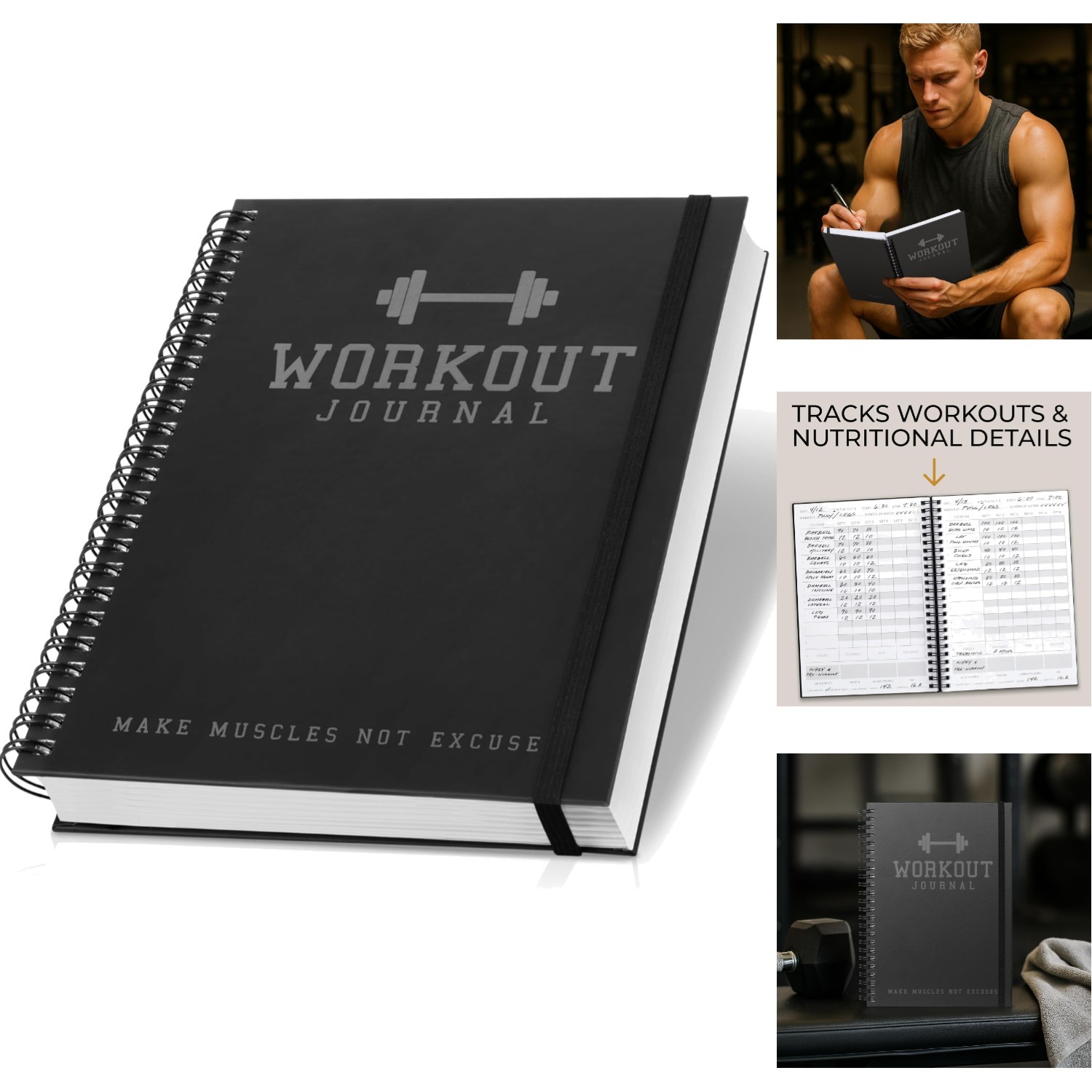 Gym Workout Journal A5 Weight Lifting Tracker Fitness Planner Goal Setting Log