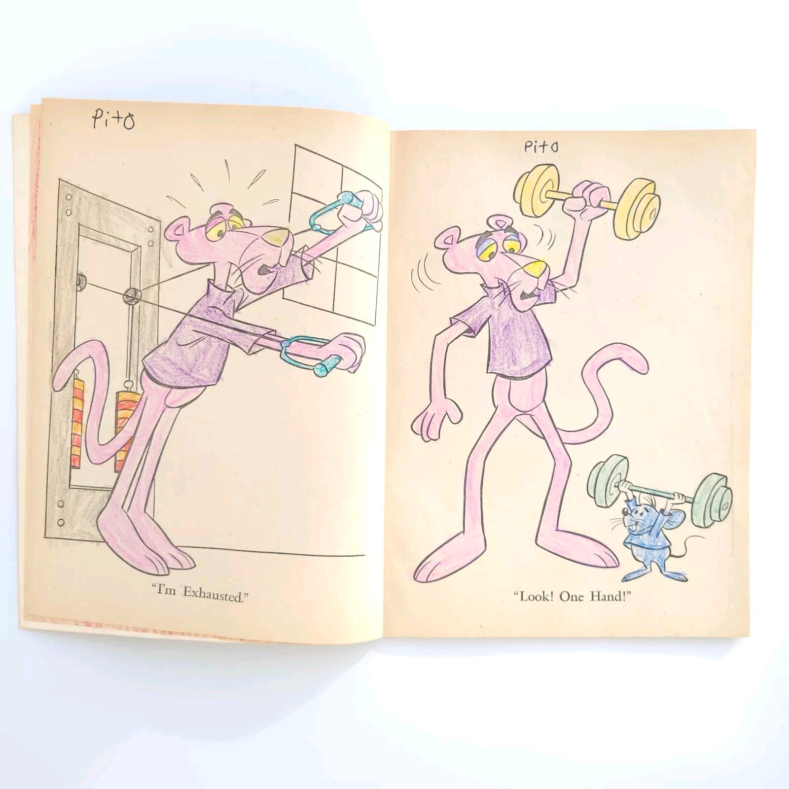 Vtg 1975 THE PINK PANTHER Coloring Book Whitman 60 Pages Several Pages Colored