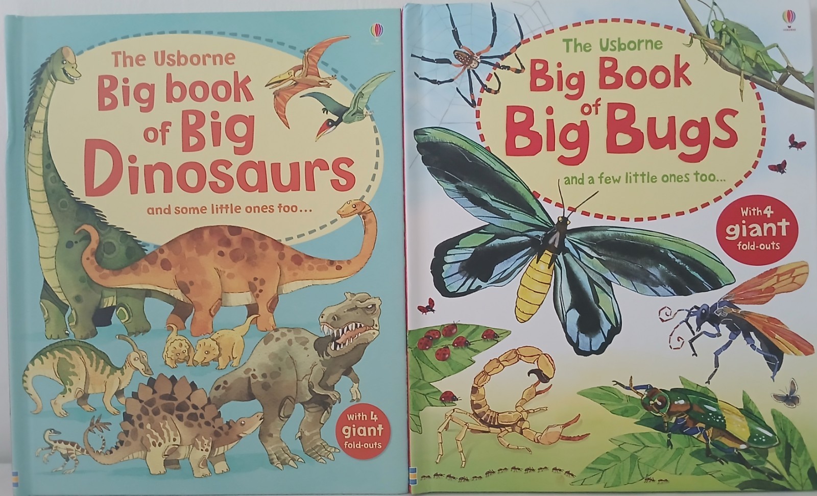 Usborne Big Book Of Dinosaurs & Bugs STEM Learning Fold-Out Pages Home School
