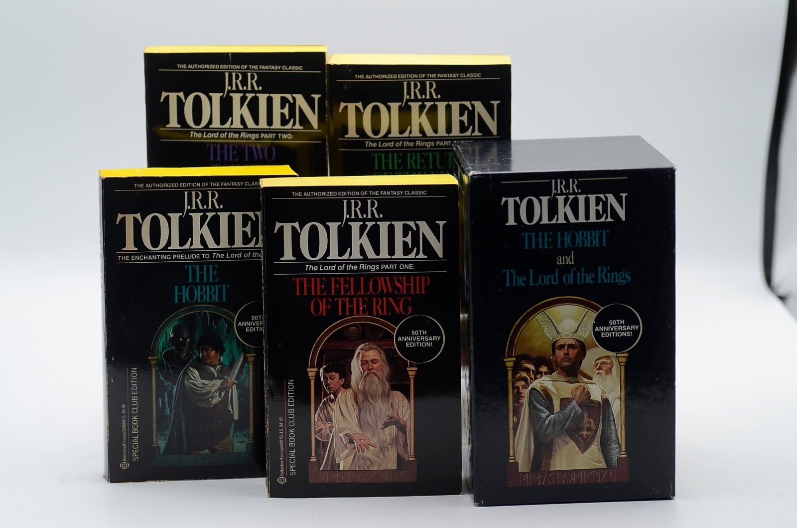 JRR Tolkien The Lord of the Rings Trilogy + Hobbit 50th Anniversary Box Set