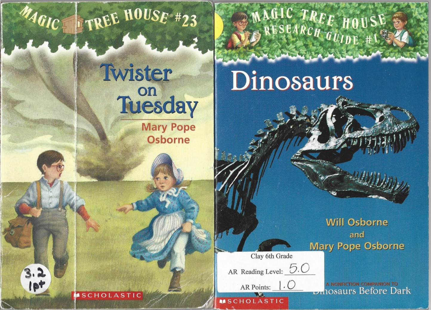 Magic Treehouse7,9,17,23 & Dinosaur Field Guide 1,by Mary Pope Osborne, PB B32