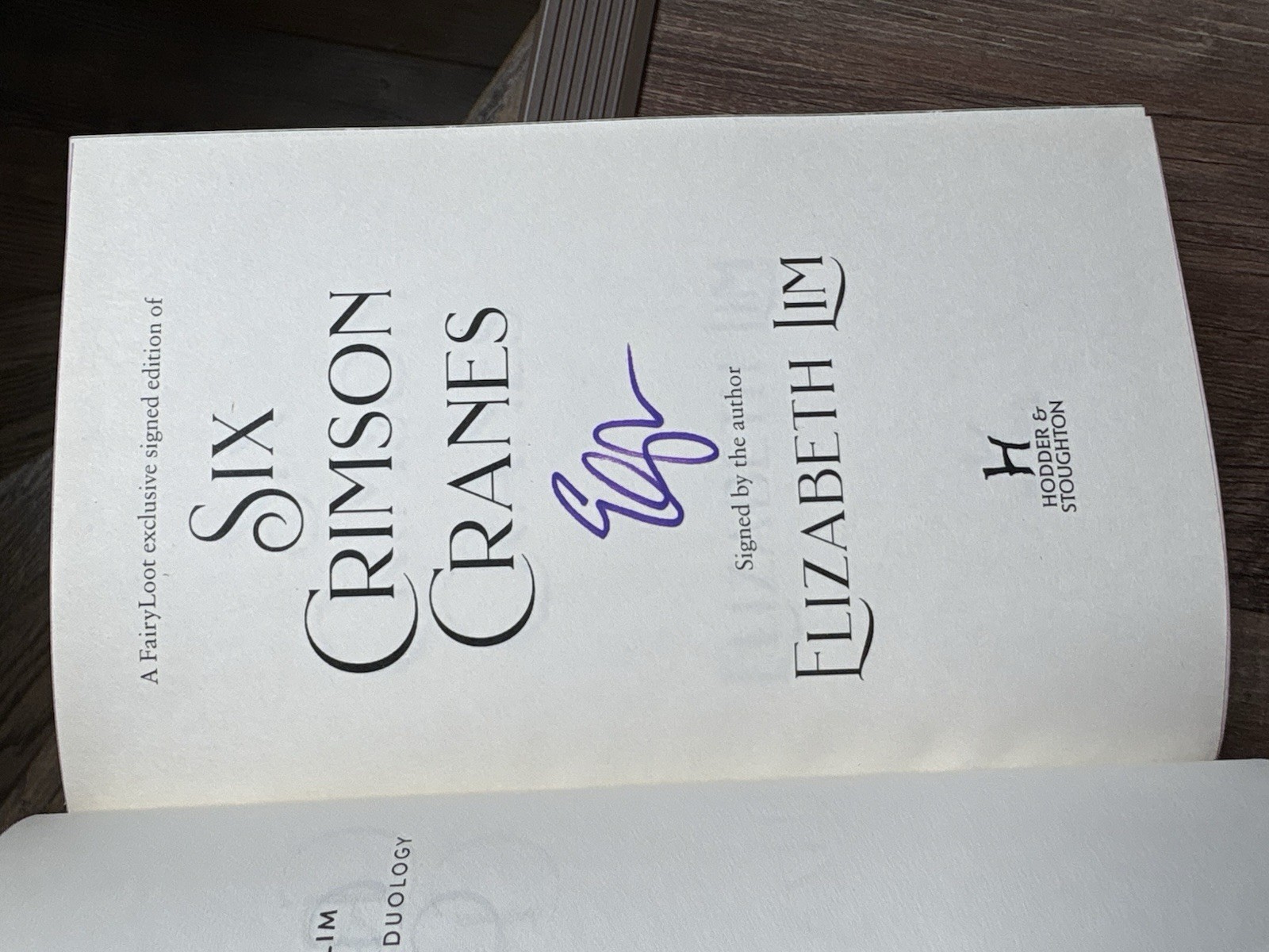 Six Crimson Cranes by Elizabeth Lim FairyLoot Exclusive Signed Edition
