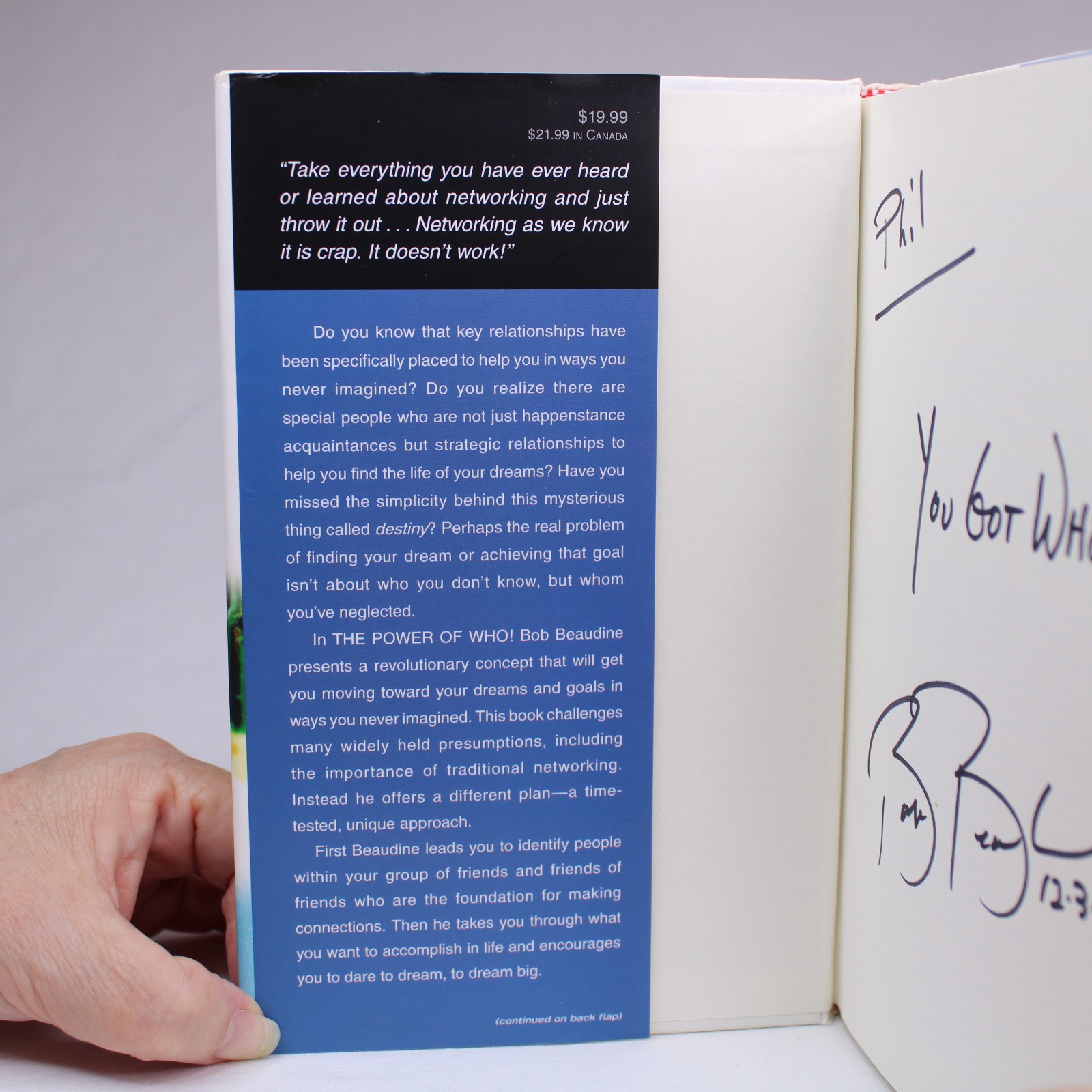 Signed The Power of Who by Bob Beaudine Hardcover Book Dust Jacket 2009