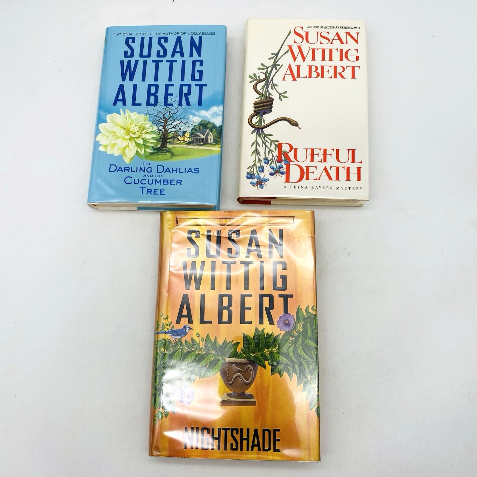 3 SIGNED China Bayles, Darling Dahlias Novels 1st/1st Susan Wittig Albert HCDJ