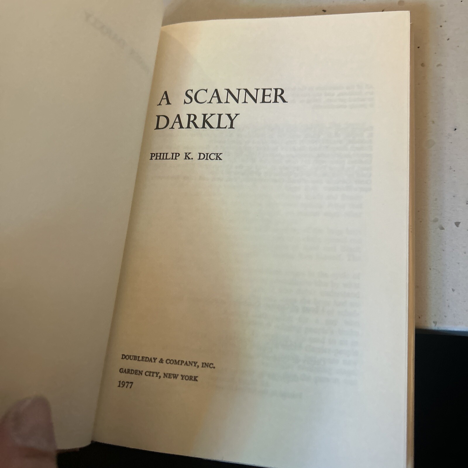 A Scanner Darkly Philip K. Dick HC/DJ 1977 Doubleday 1st Book Club Edition