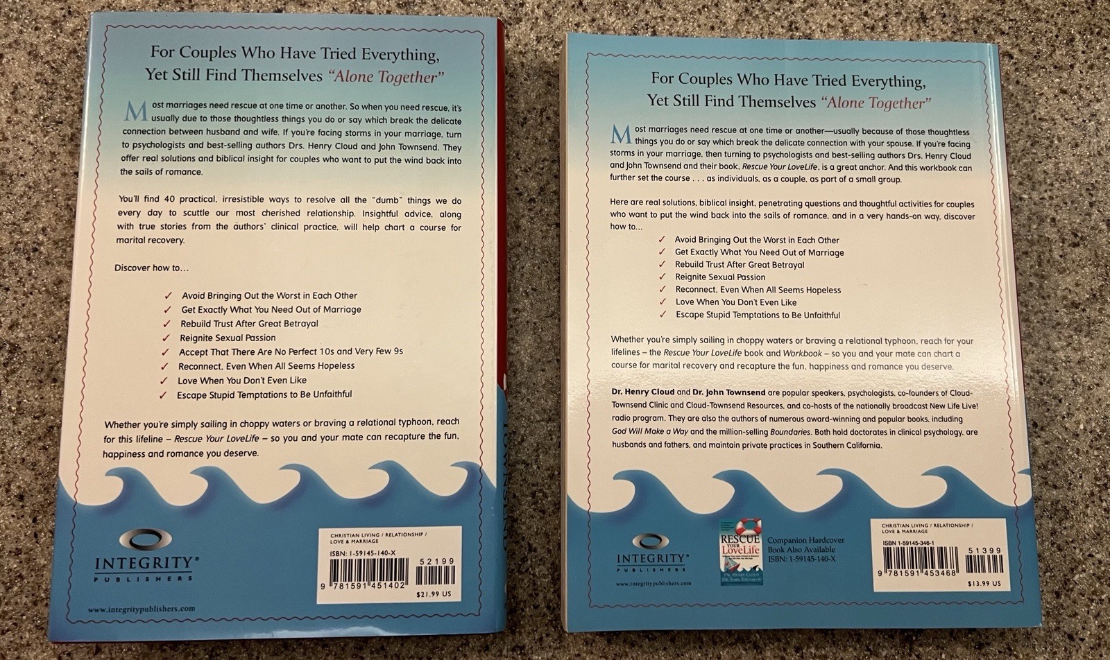 RESCUE YOUR LOVE LIFE NEW Book & Workbook Dr. Henry Cloud Dr. John Townsend