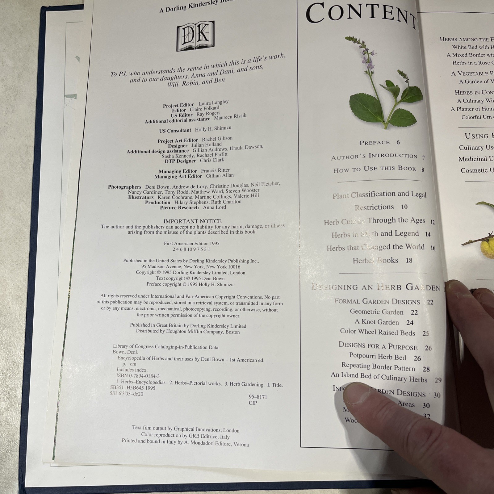 Encyclopedia of Herbs + Their Uses Deni Bown 1995 Illustrated Hardcover 1st Ed