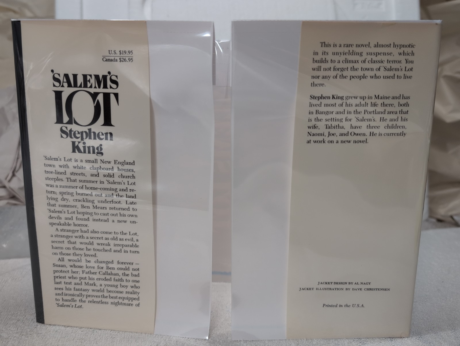 RARE 1st Edition SALEM’S LOT Stephen King (1975) Later Printing $19.95 + Mylar!!
