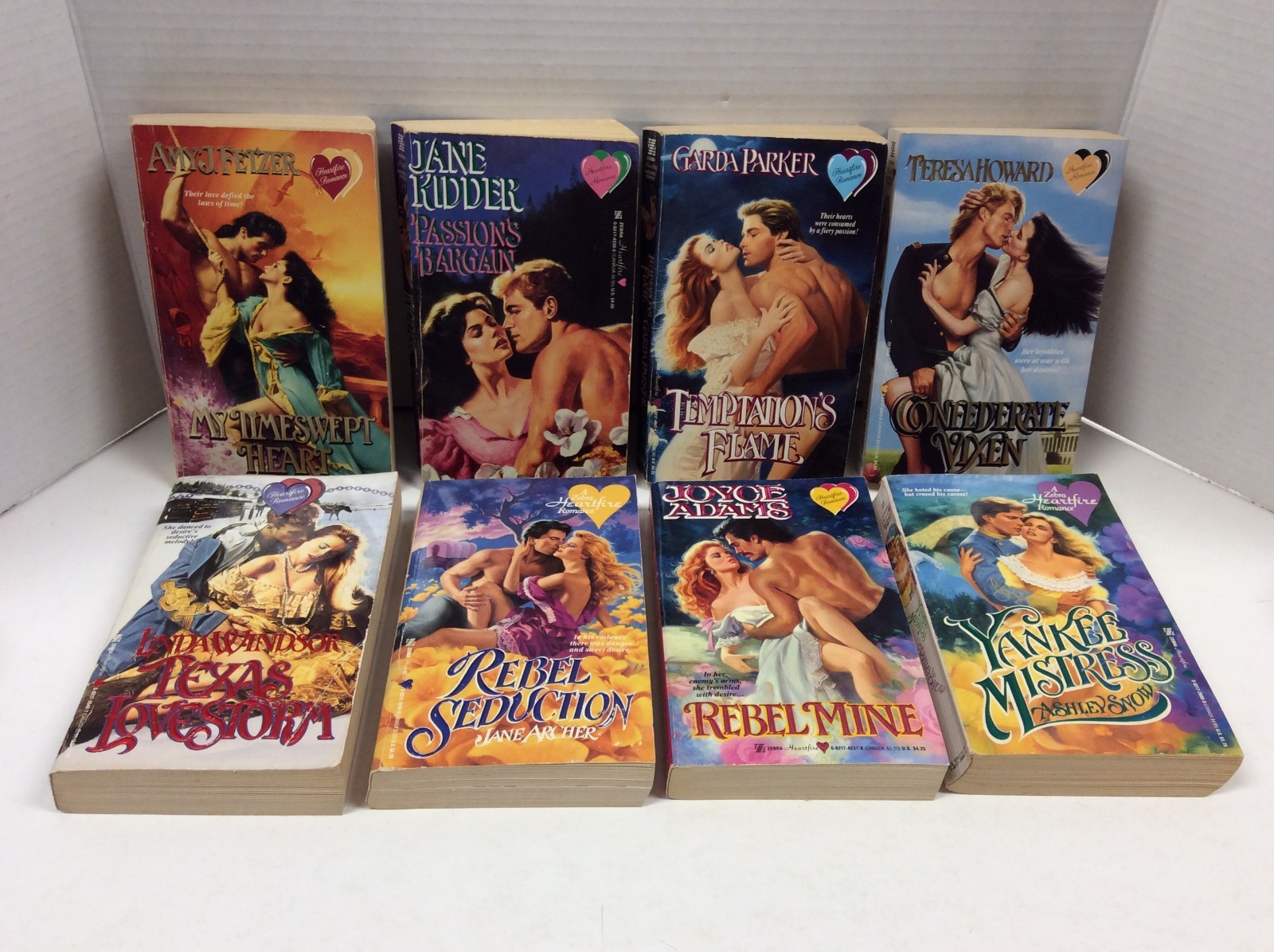 ZEBRA VINTAGE HEARTFIRE HISTORICAL ROMANCE Lot of 8 PB Clinch Bodice Ripper