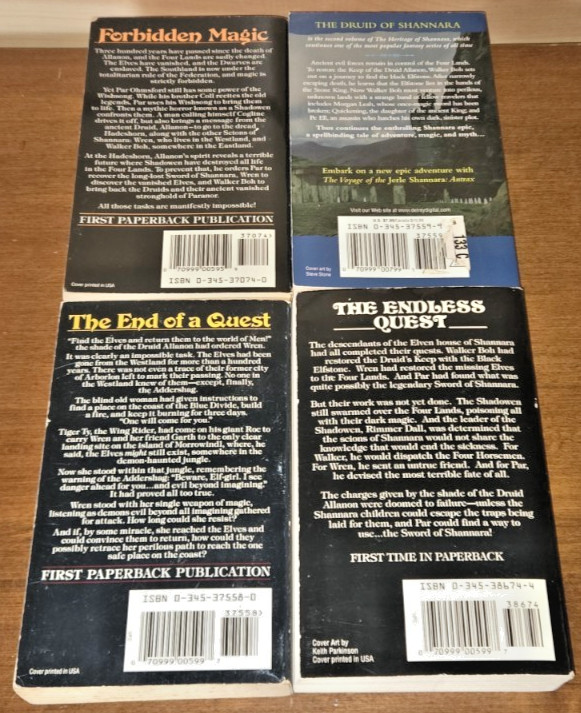 Terry Brooks Heritage of Shannara Series Lot of 4 MM Paperback Books 1-4