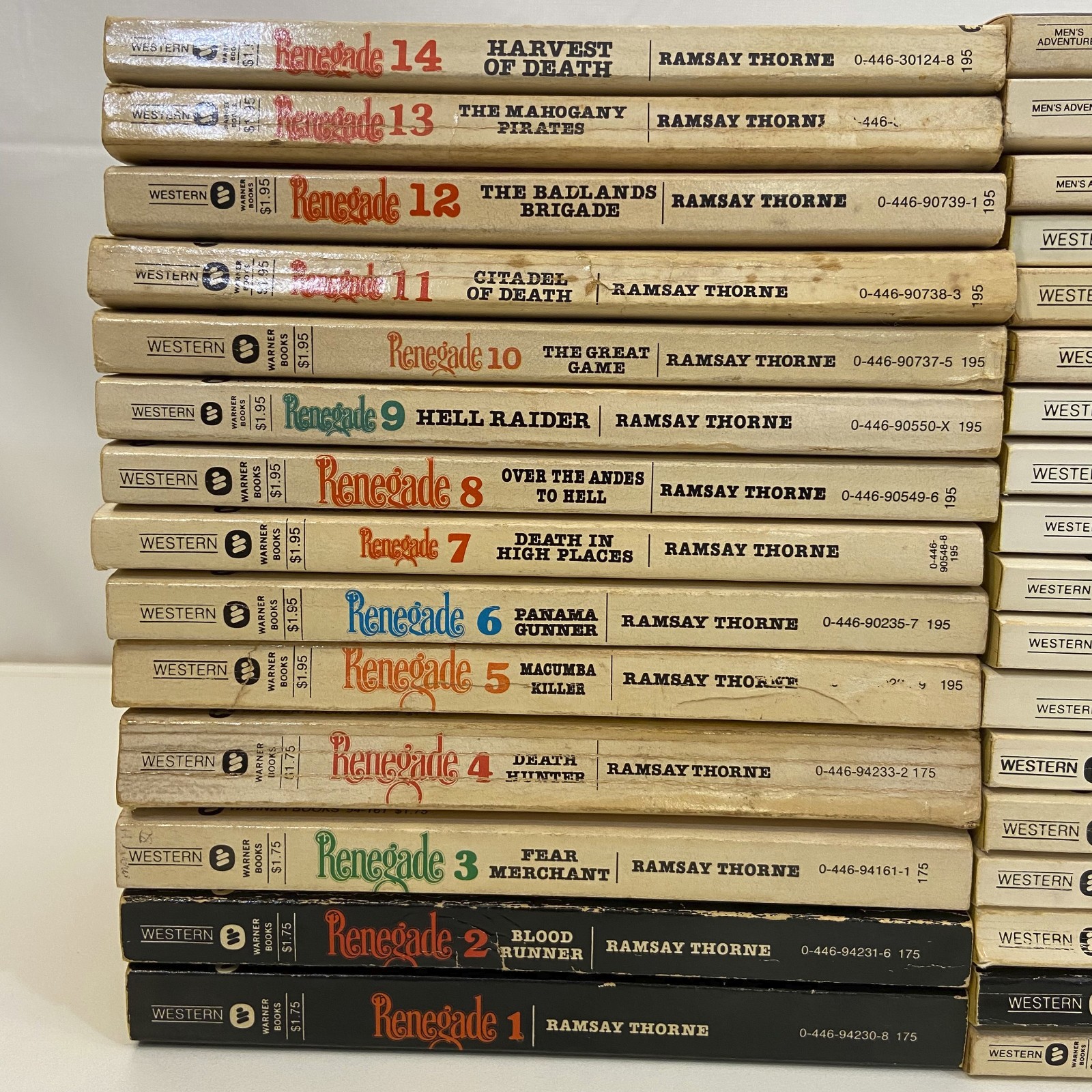 32 Ramsay Thorne Renegade Series Vintage Misc Volumes MMPB Western Novels Lot