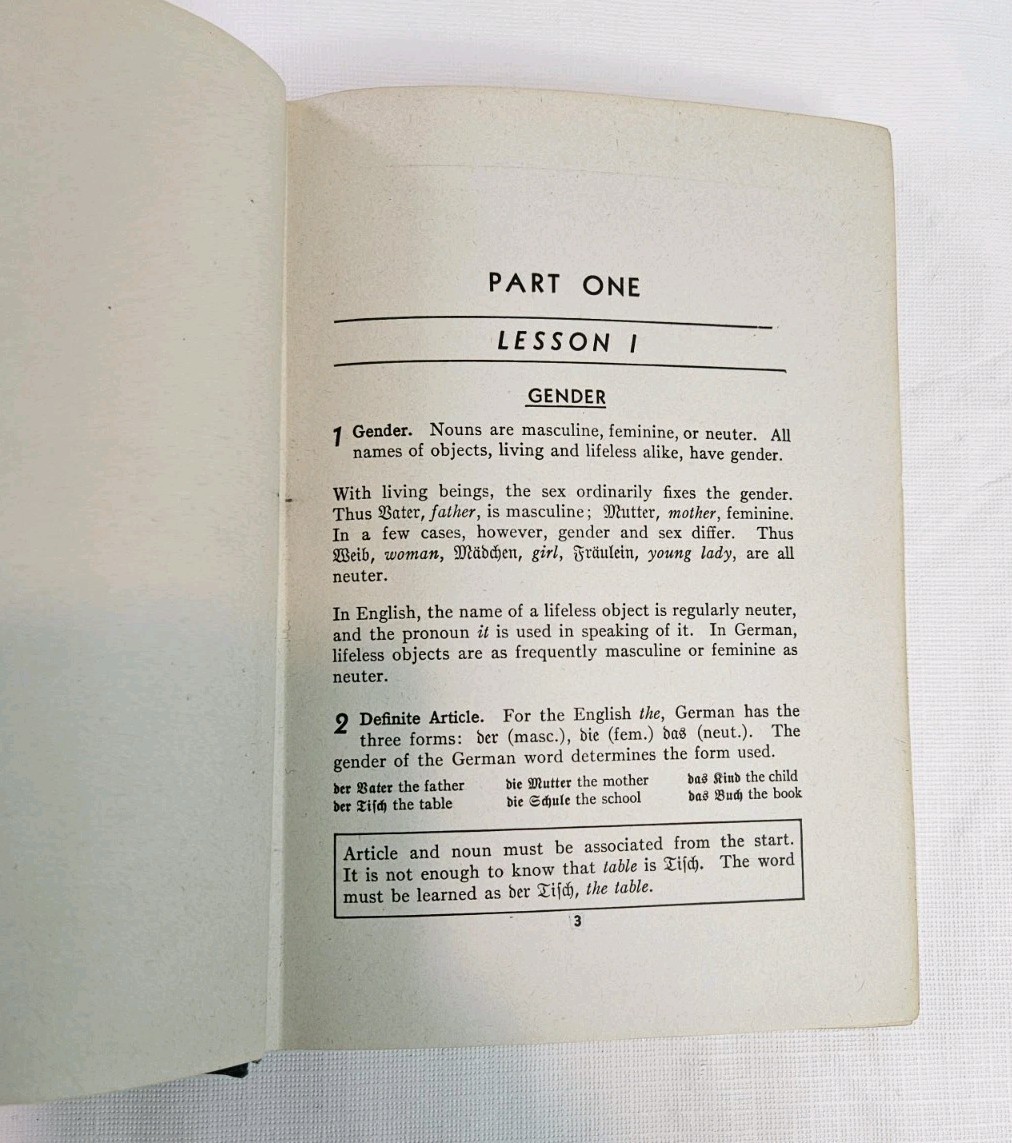 Concise German Grammar With Supplemenary Exercises BJ Voss 1944 Textbook HC