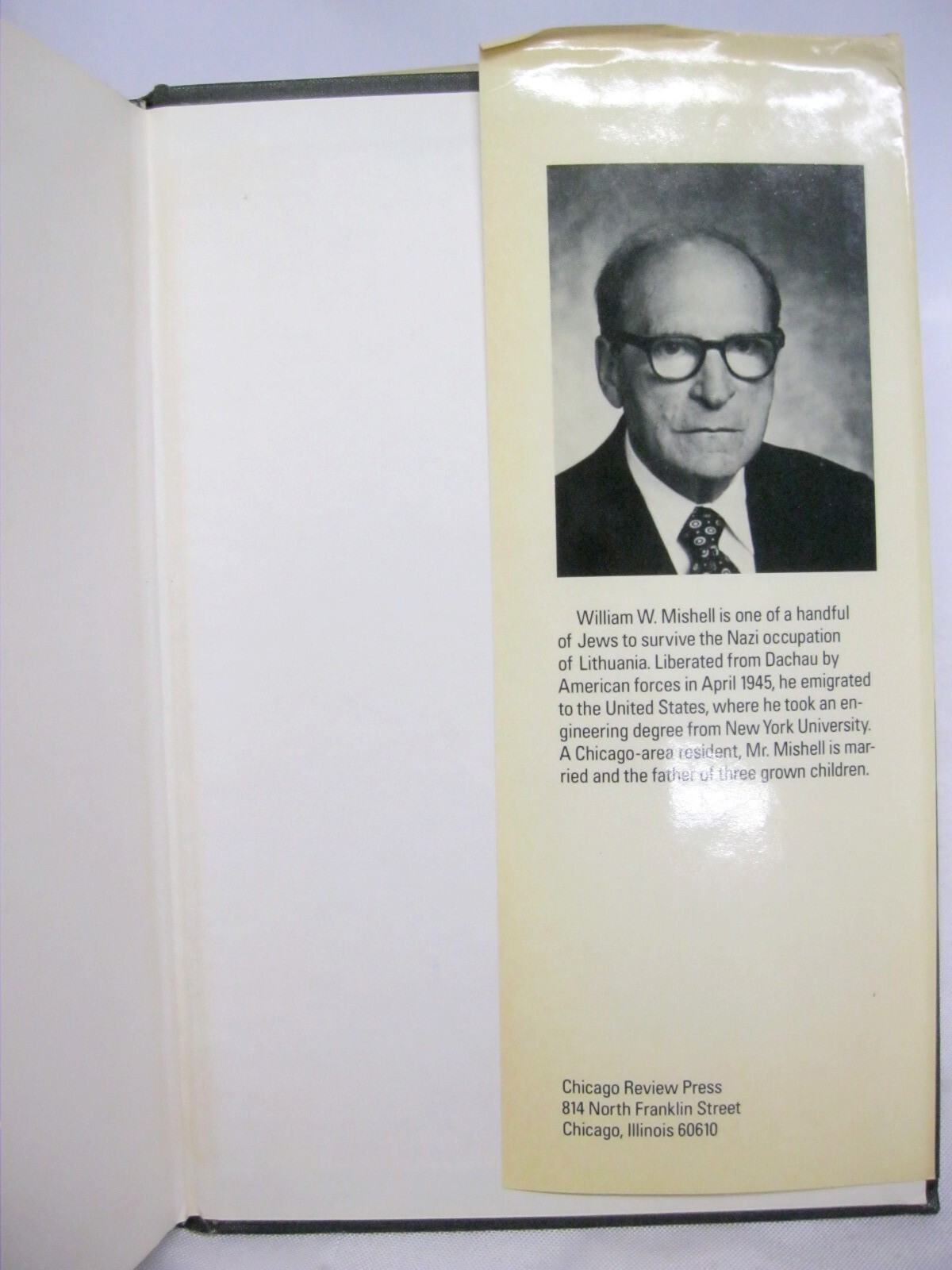 Kaddish for Kovno SIGNED by William W Mishell Lithuanian Ghetto WWII 1988 1st ed