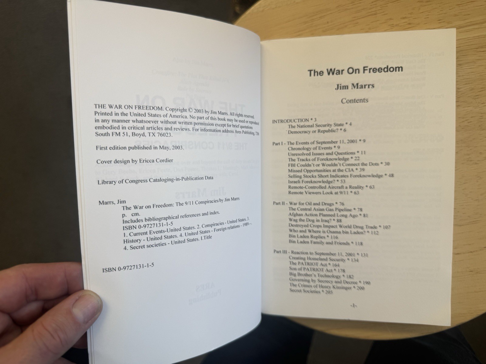 The War on Freedom The 9/11 Conspiracies Jim Marrs 2003 First Edition ARES