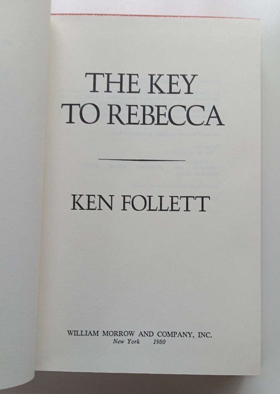 The Key to Rebecca (SIGNED 1st edition) by Ken Follet (Morrow, 1980)