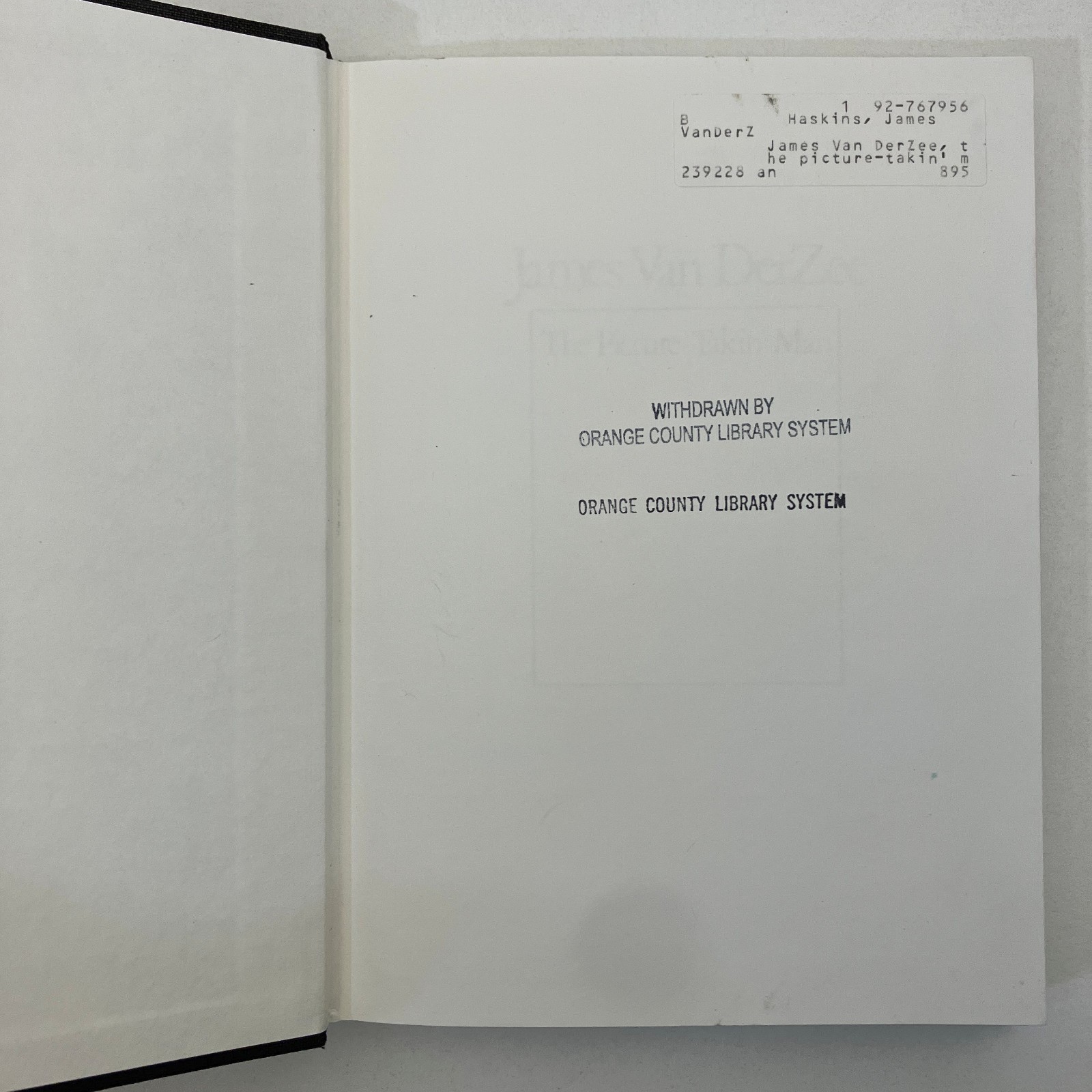 James Van DerZee Picture Takin Man Jim Haskins ExLibrary HCDJ 1979 VTG Biography