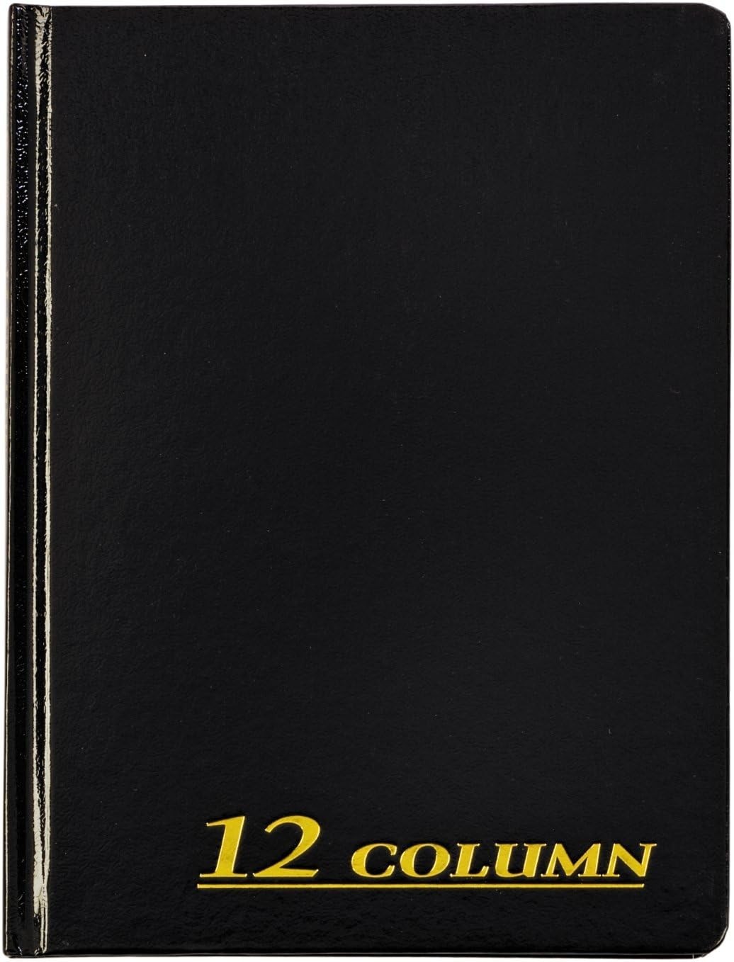 7×9.25 Black Account Book – Acid-Free Paper, 12 Columns for Record Keeping