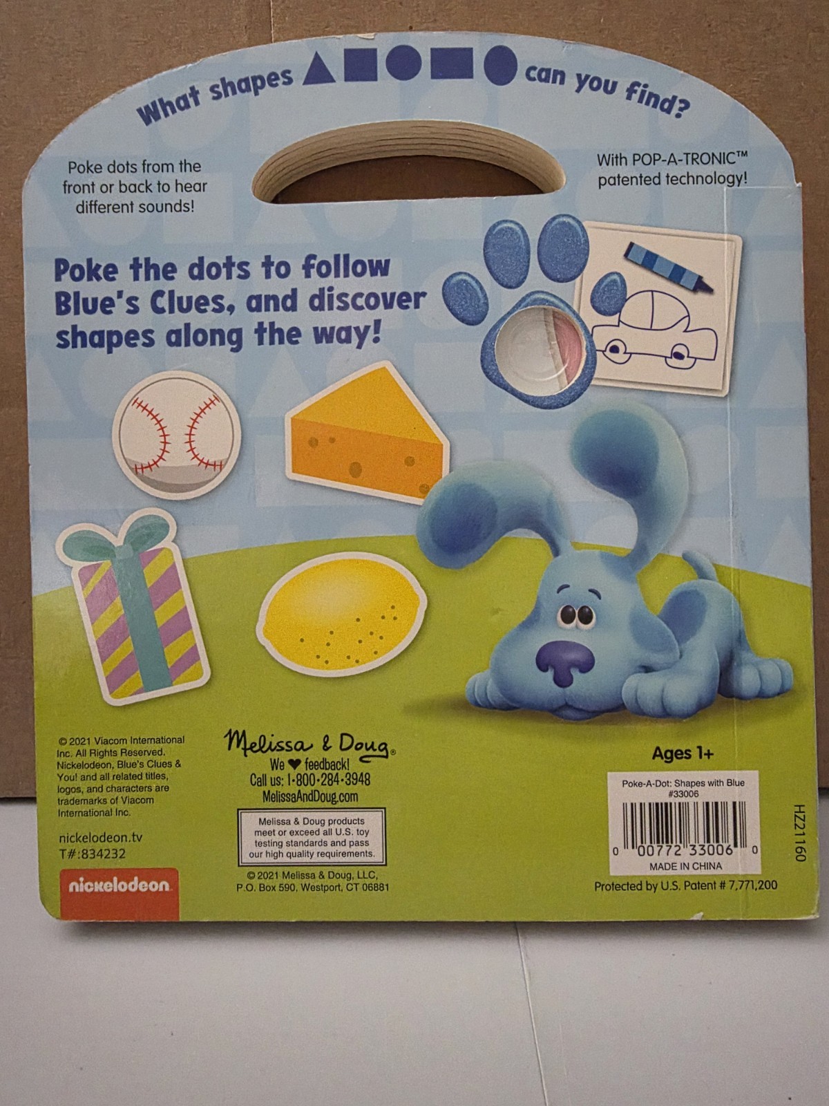 Poke A Dot Shapes With Blue Book 7.25″x8.25″x.75″ New Melissa and Doug