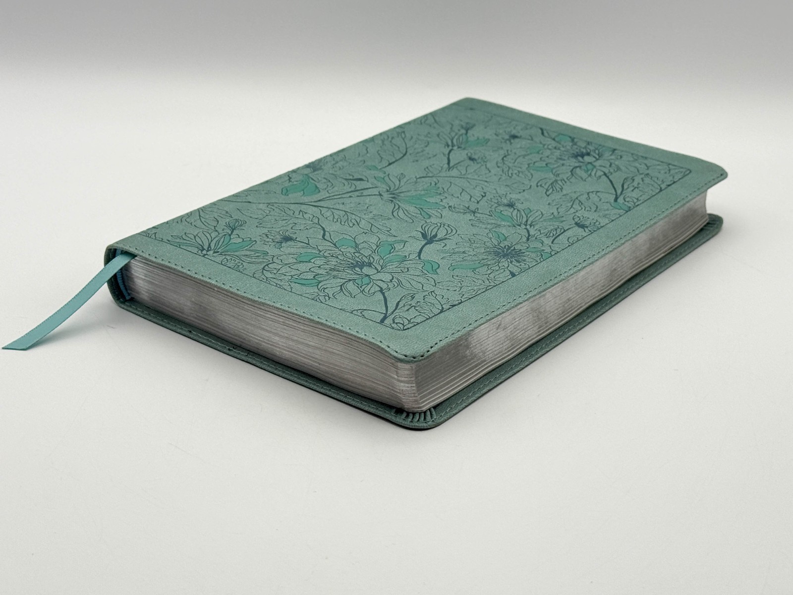 KJV Thinline Reference Bible, Filament LeatherLike, Floral Leaf Teal by Tyndale
