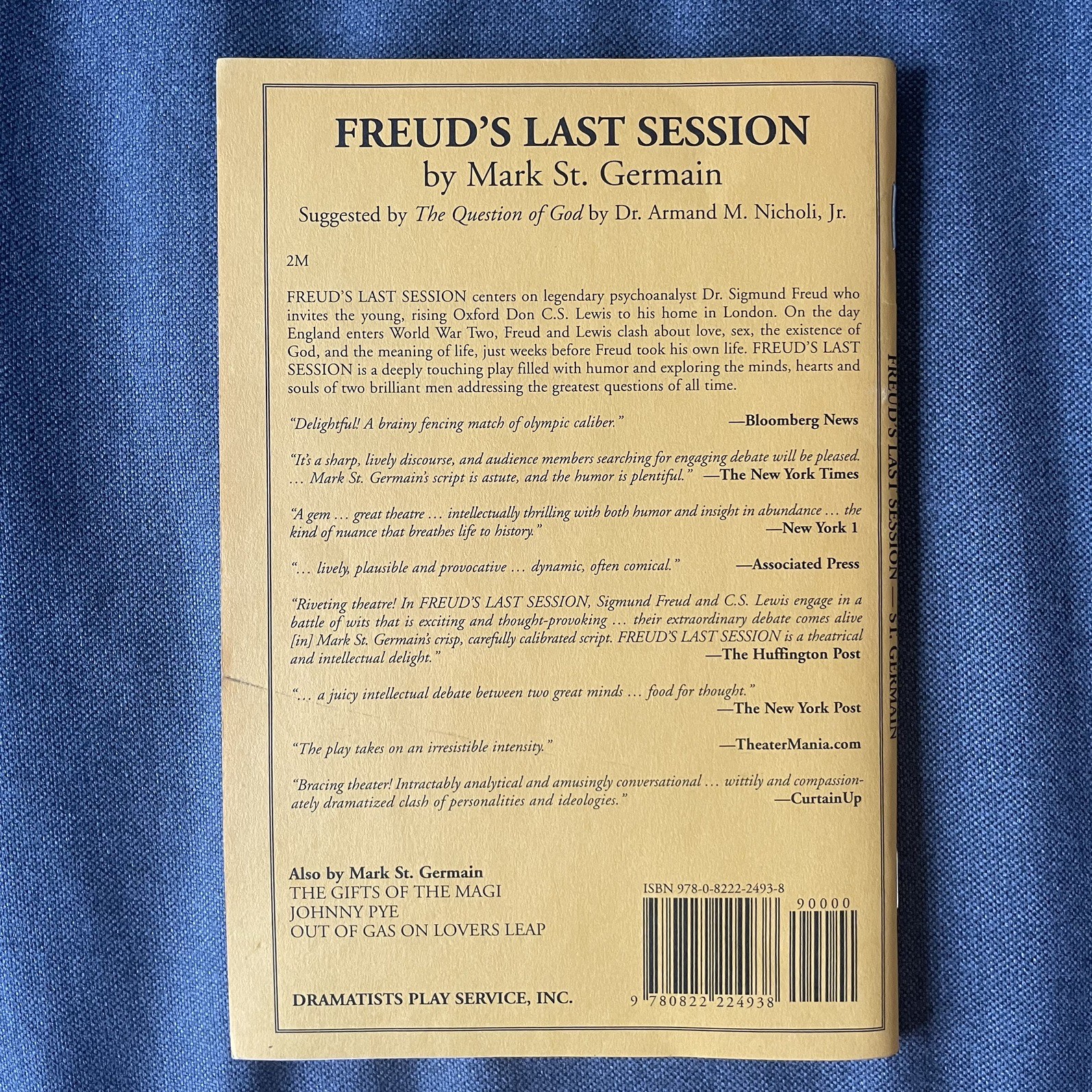 FREUD’S LAST SESSION – ACTING EDITION By Mark St. Germain *SIGNED + AUTOGRAPHED*
