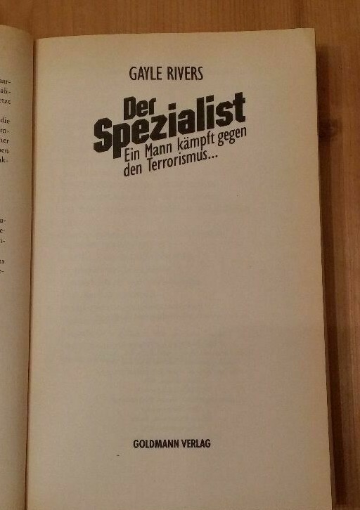 The Specialist A Man Fights Against Terrorism Gayle Rivers 323 Pages
