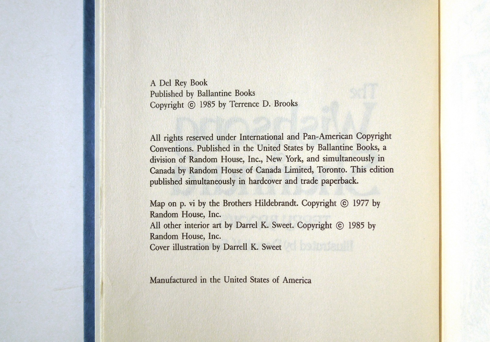 The Wishsong of Shannara – Terry Brooks, 1985 hc w/dj, Del Rey, Ballantine, BCE