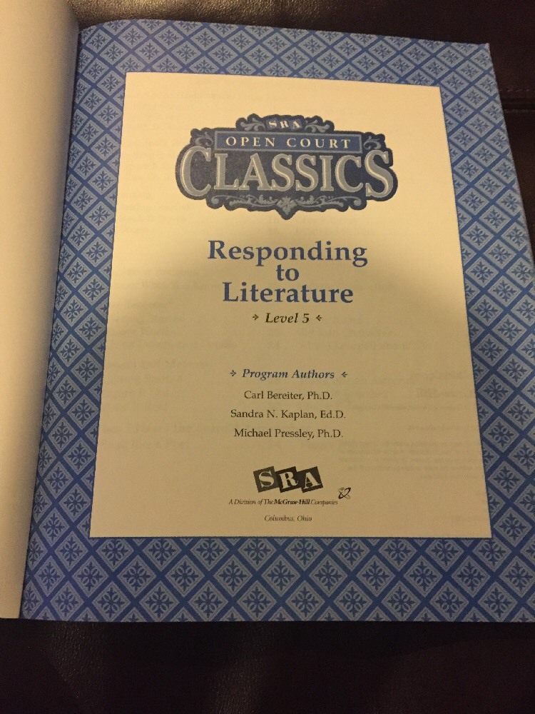 OPEN COURT CLASSICS Responding To Literature Level 5 WORKBOOK NEW