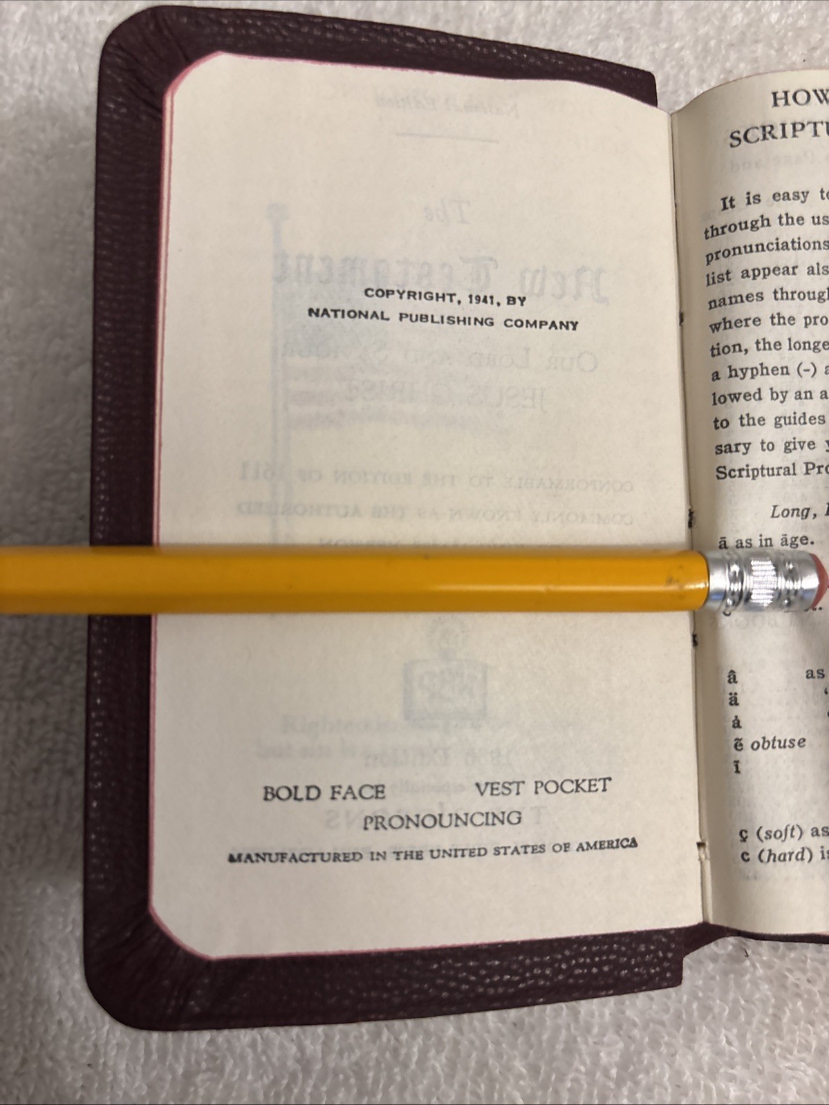 National Edition NEW TESTAMENT Bible National Bible Press 1941 Gideon’s 1960 Ed
