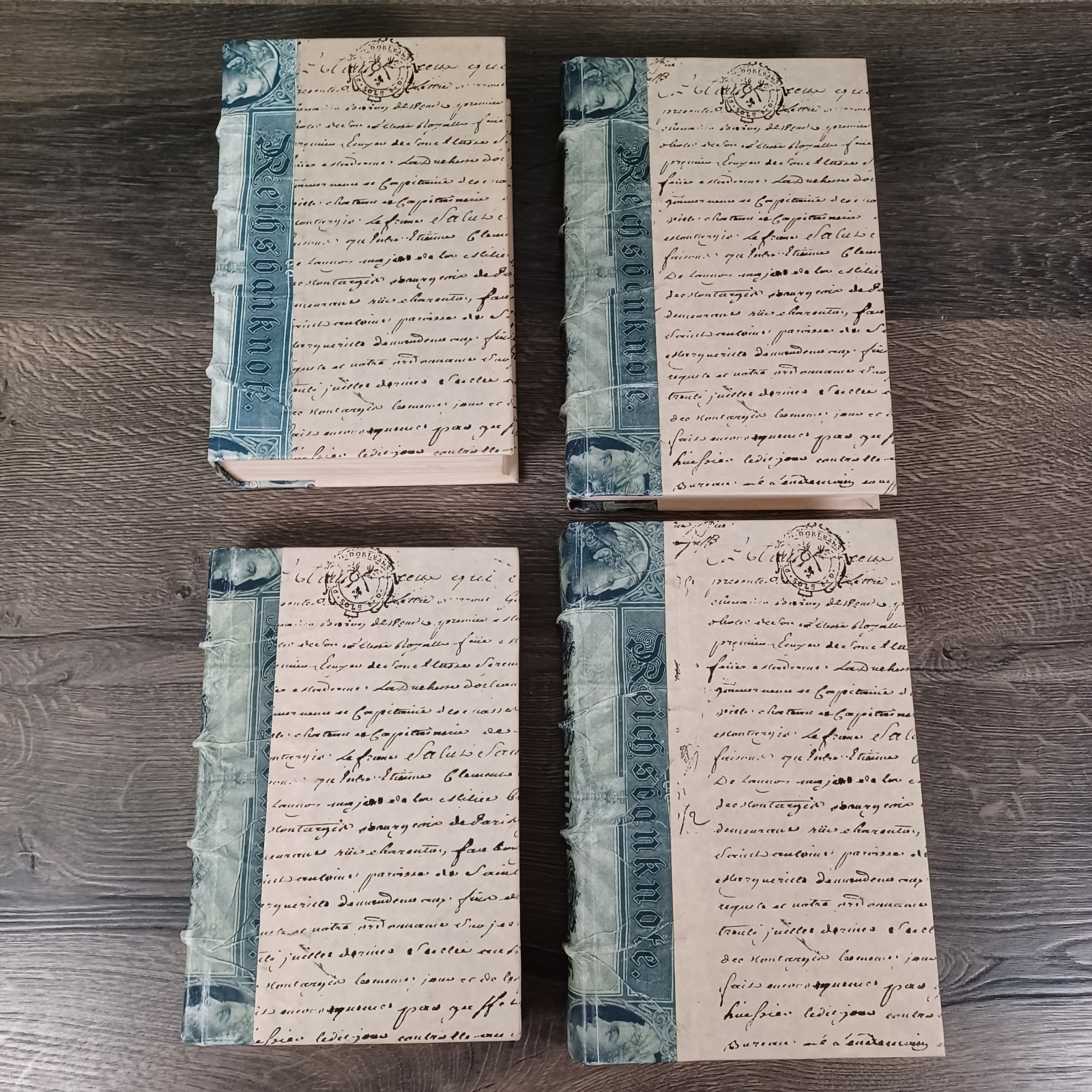 23 Custom Bound Decorative Hardcover Books Matching Library Display Set Unique